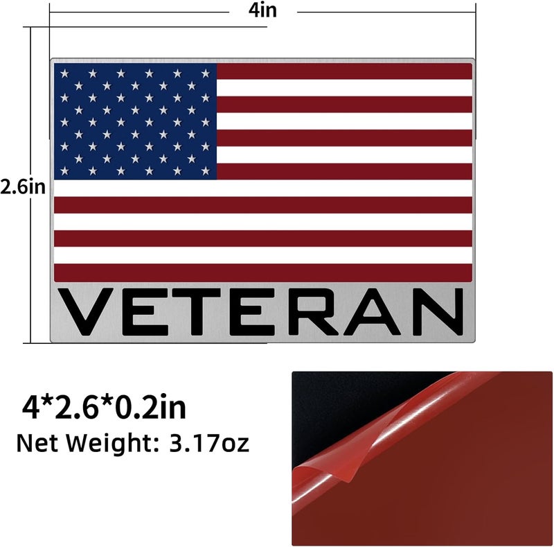 LWQLZY Veteran American Flag 3D Metal Decal – USA Patriotic Enamel Emblem with 3M Adhesive – Military US Army Navy Air Force Marine Corps Sticker for Car, Truck, Motorcycle, Luggage, Window (US Flag) - Image 5
